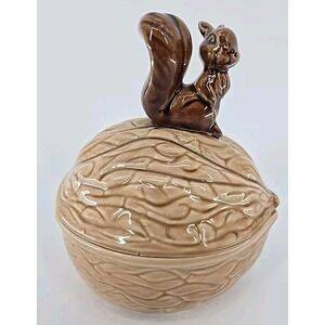 Vtg Armbee Squirrel & Nut Dish 6-1/2" x 7-1/2" Candy Cookies